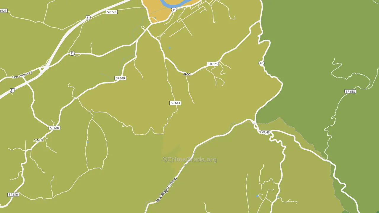 Pico, VA Map of Vandalism Rates