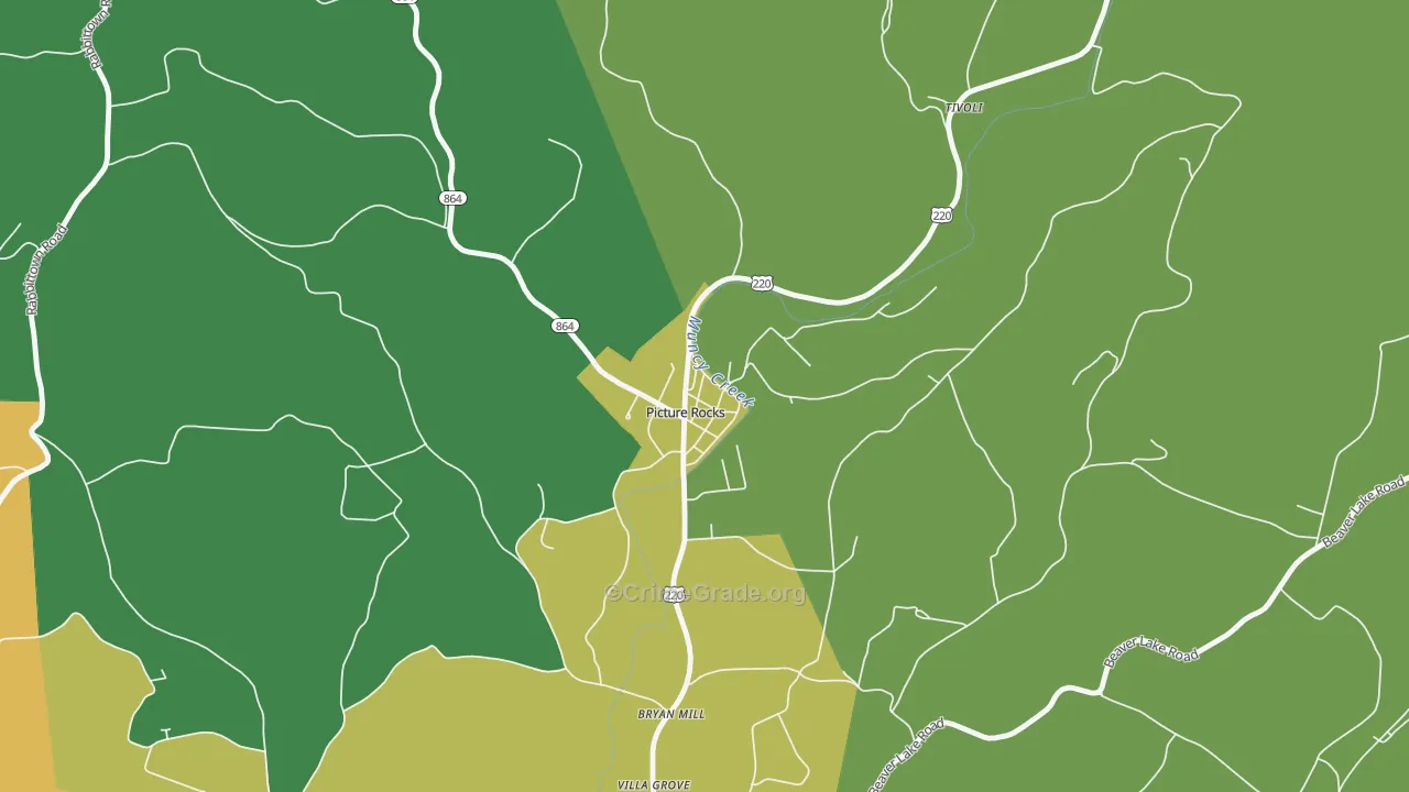 Picture Rocks, PA Map of Vandalism Rates