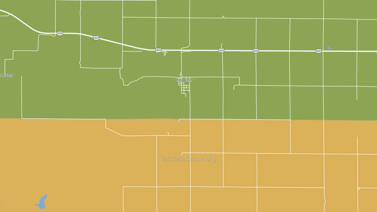 Piedmont, KS Map of Vandalism Rates
