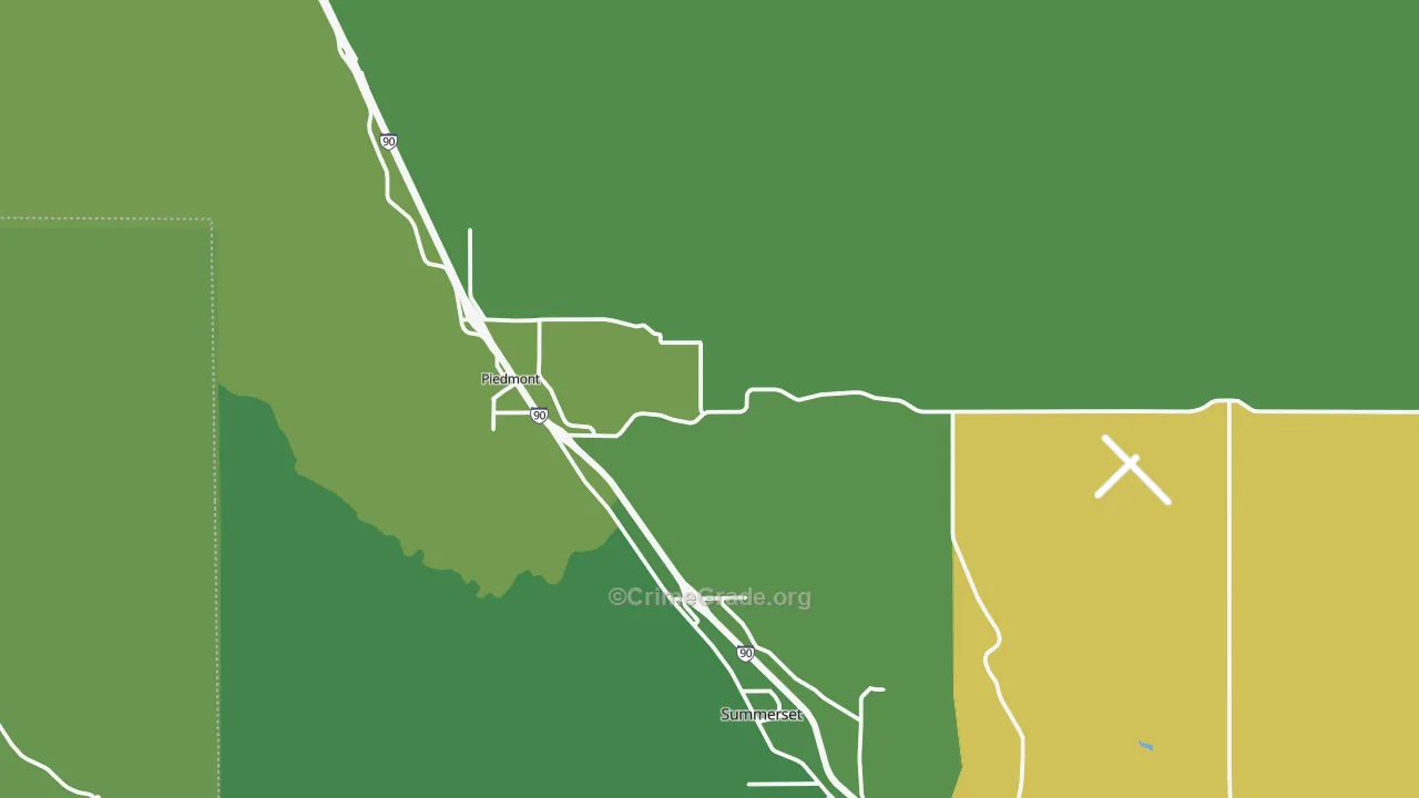 Piedmont, SD Map of Vandalism Rates