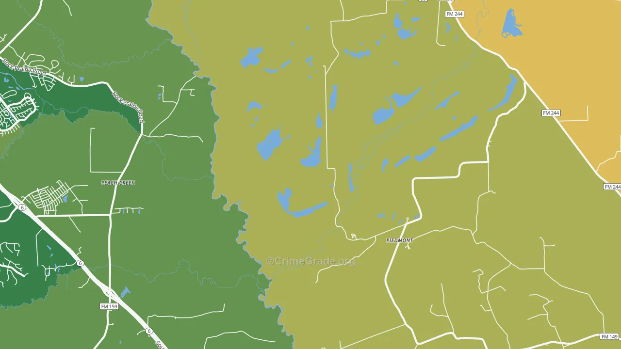 Piedmont, TX Map of Vandalism Rates