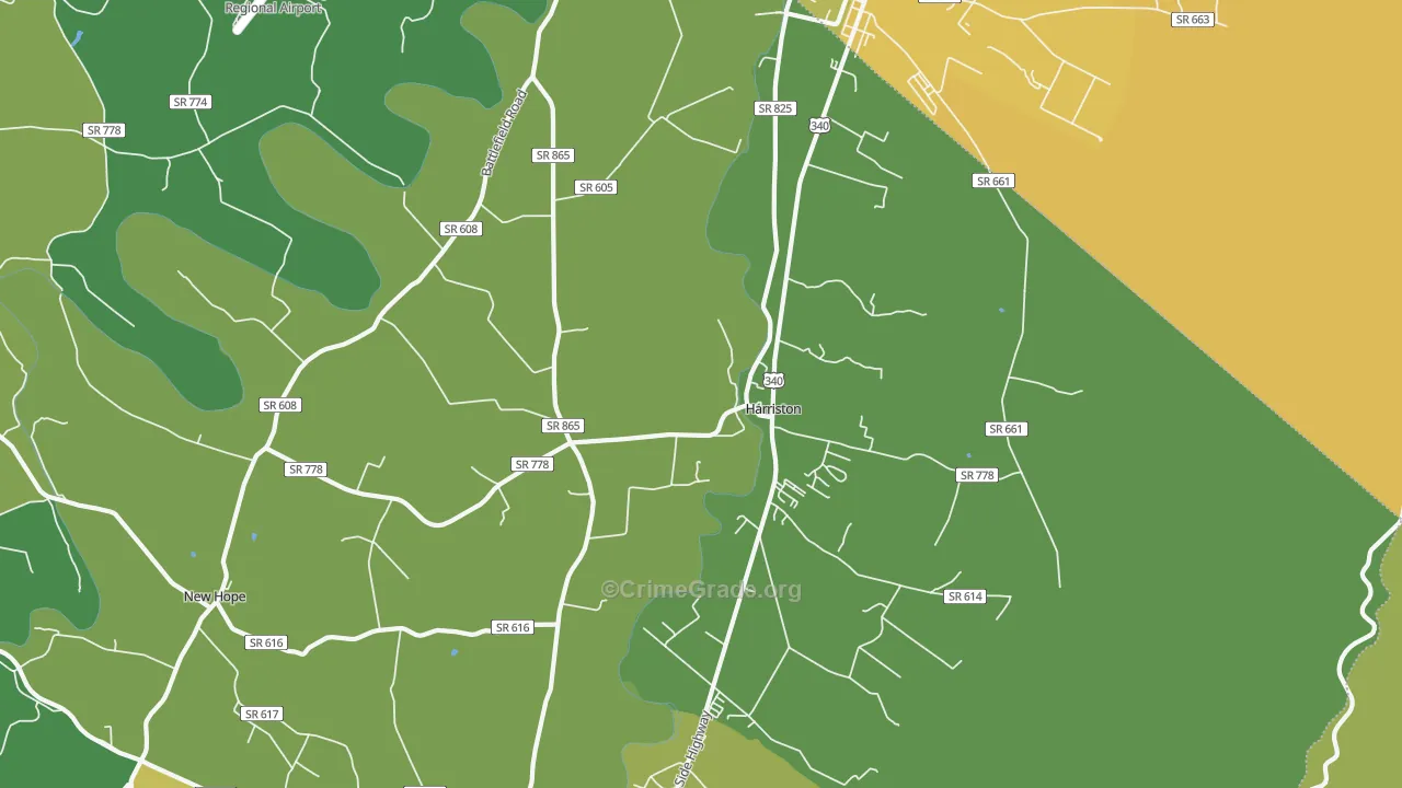 Piedmont, VA Map of Vandalism Rates