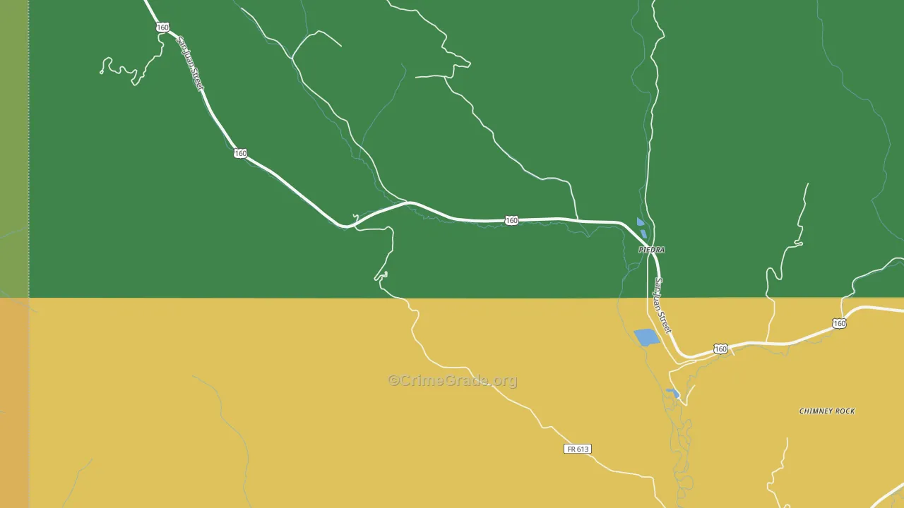 Piedra, CO Map of Vandalism Rates