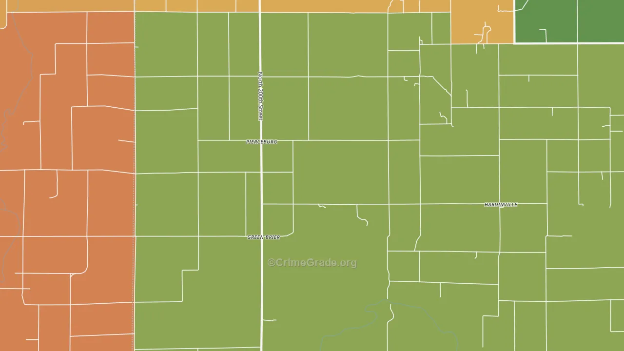 Pierceburg, IL Map of Vandalism Rates