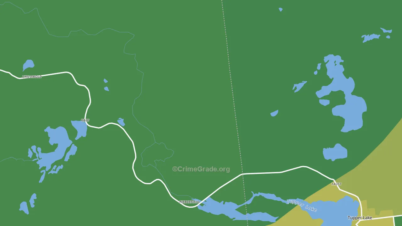 Piercefield, NY Map of Vandalism Rates