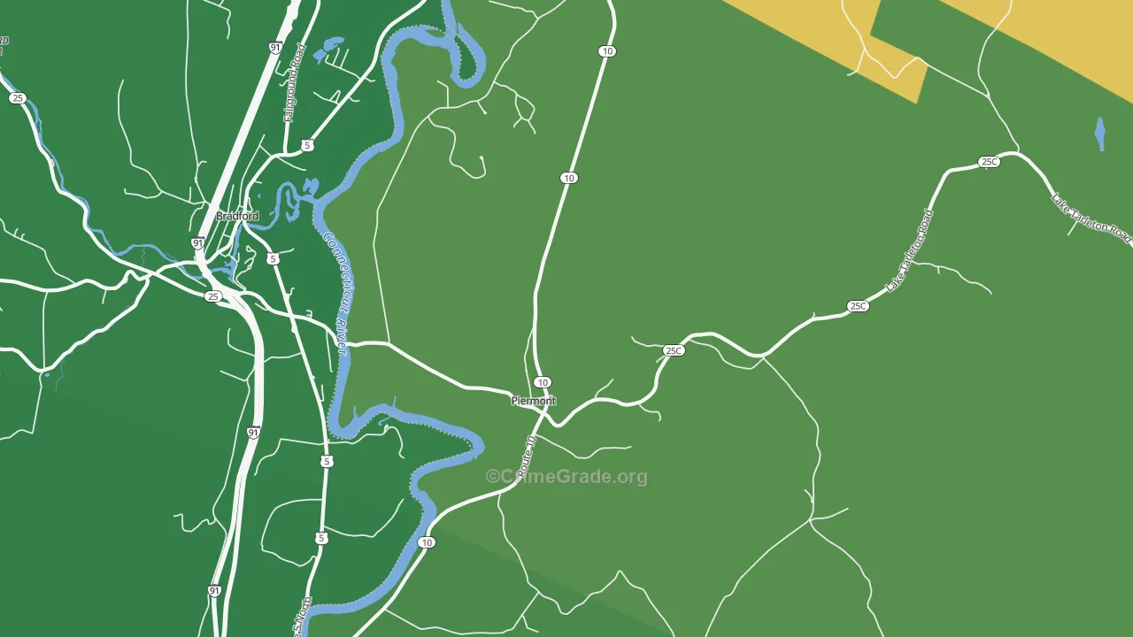 Piermont, NH Map of Vandalism Rates