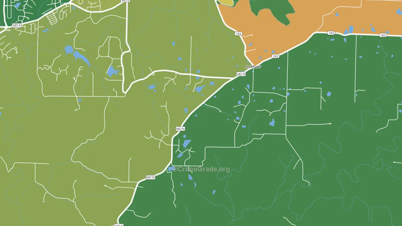 Pierpont, MO Map of Vandalism Rates
