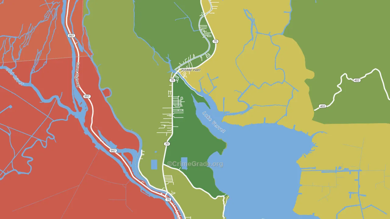 Pierre Part, LA Map of Vandalism Rates