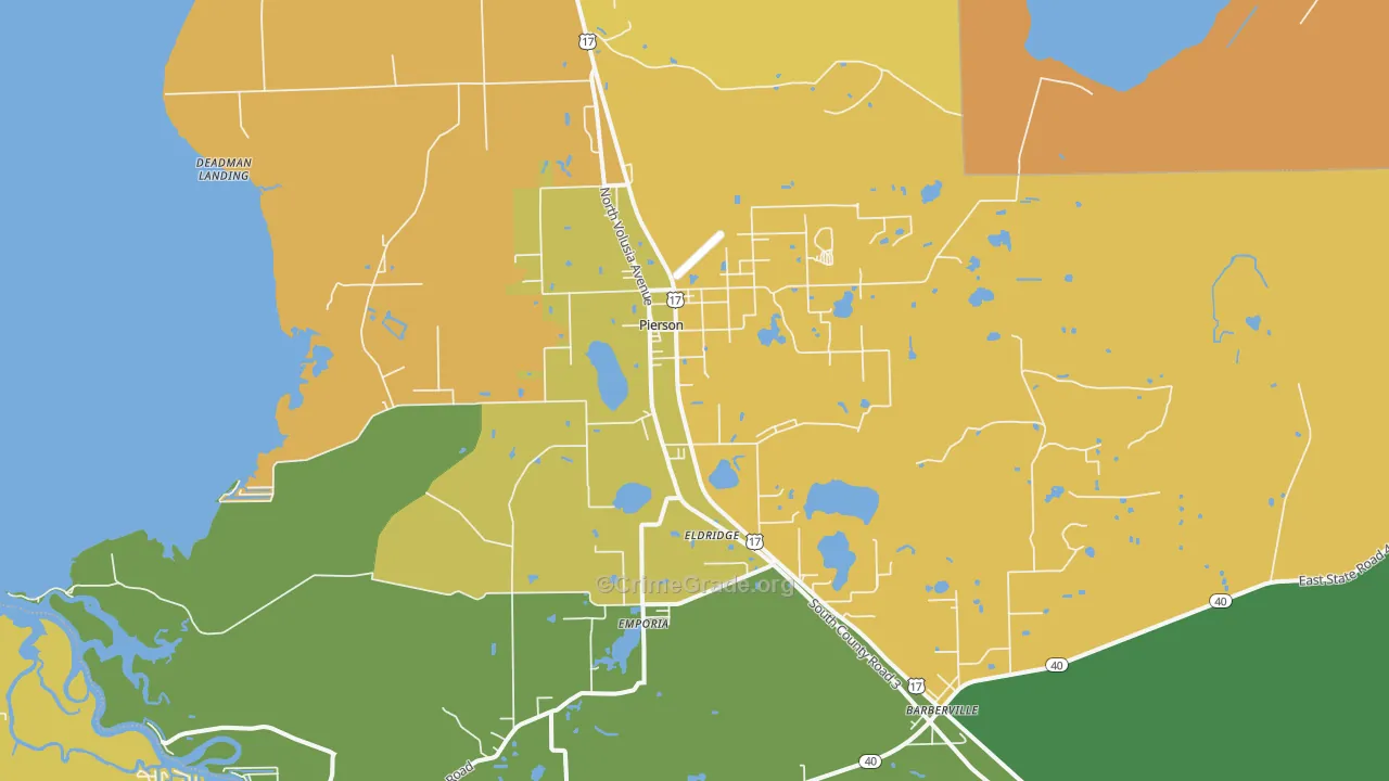 Pierson, FL Map of Vandalism Rates