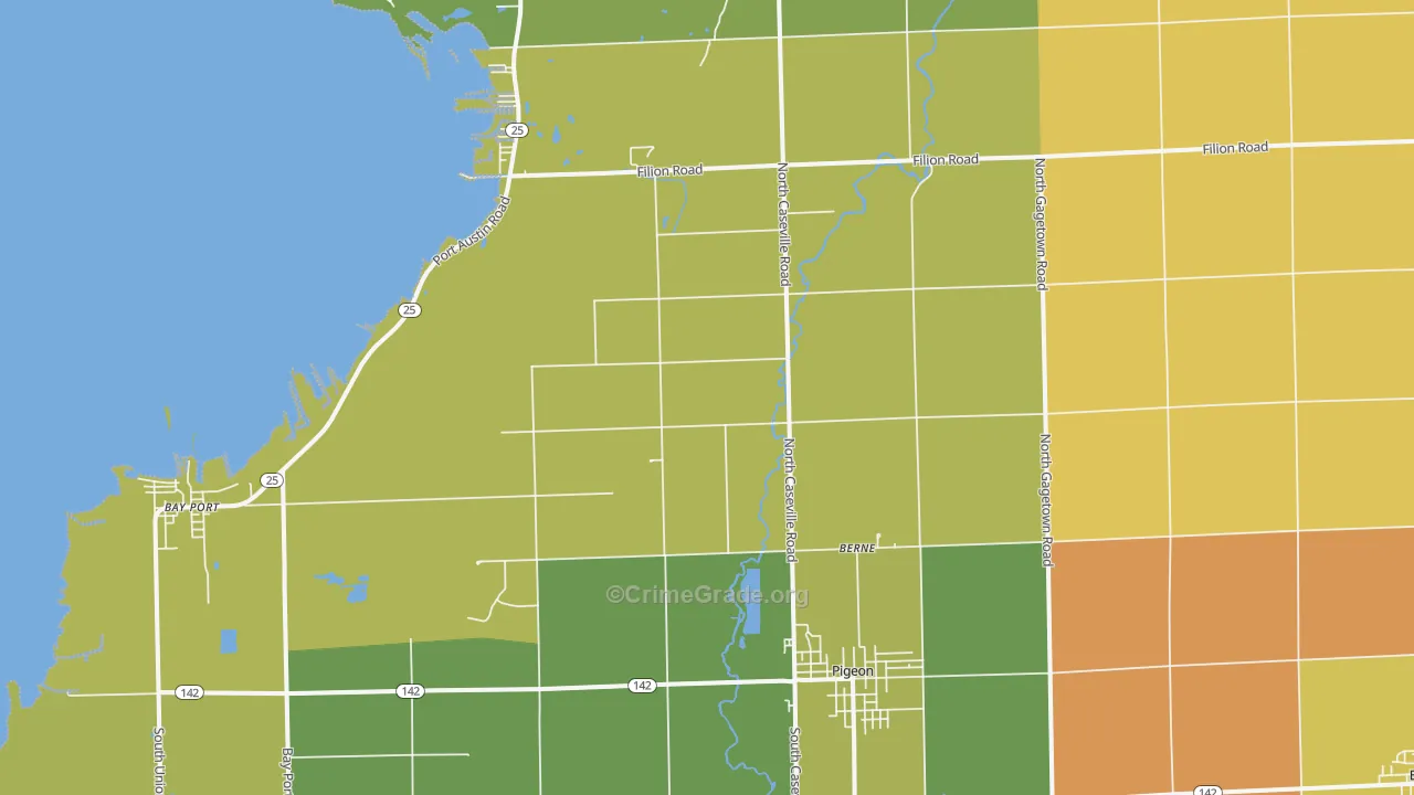 Pigeon, MI Map of Vandalism Rates