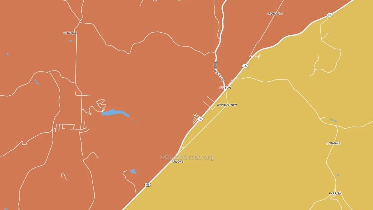 Pigeon, PA Map of Vandalism Rates