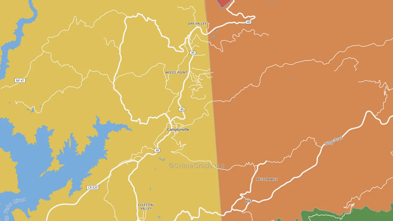Pike, CA Map of Vandalism Rates