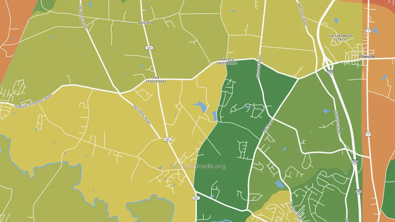 Pike Crossroads, NC Map of Vandalism Rates