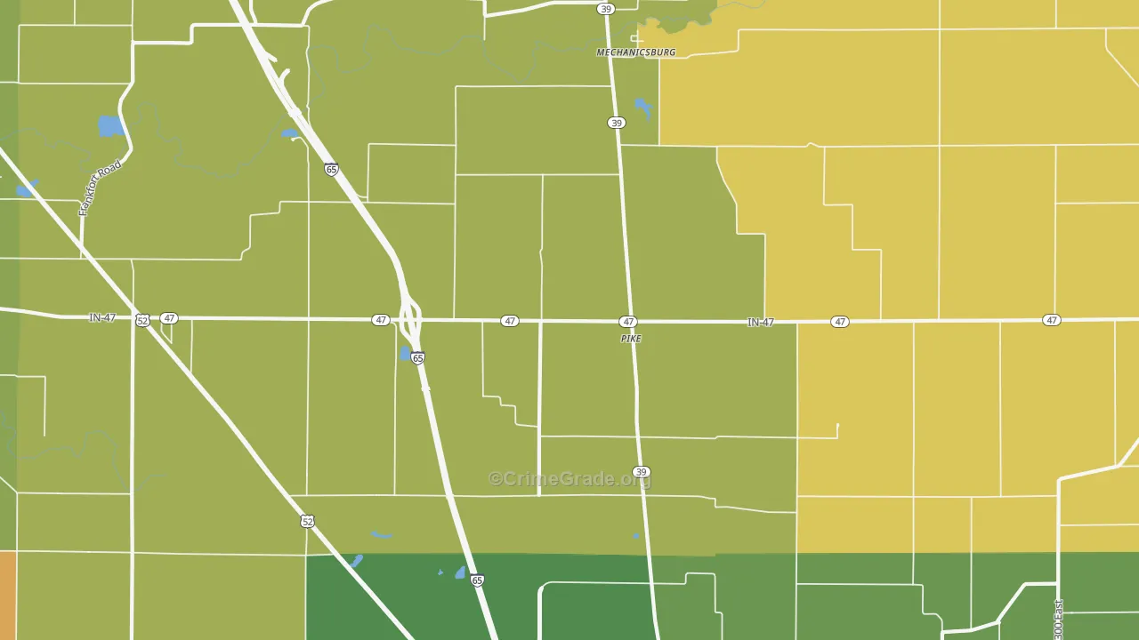 Pike, IN Map of Vandalism Rates