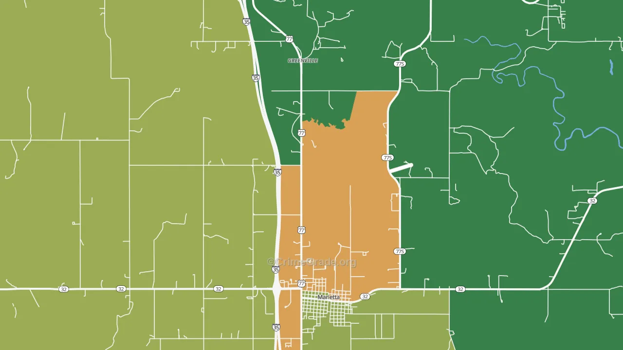 Pike, OK Map of Vandalism Rates
