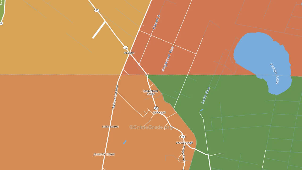 Pike Road, NC Map of Vandalism Rates