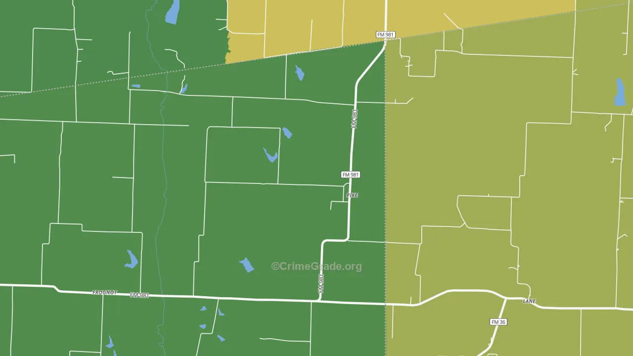 Pike, TX Map of Vandalism Rates