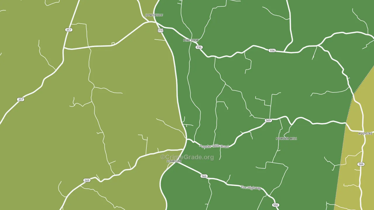 Pike View, KY Map of Vandalism Rates