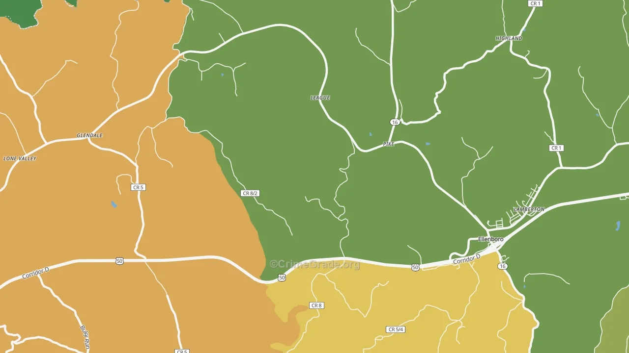 Pike, WV Map of Vandalism Rates