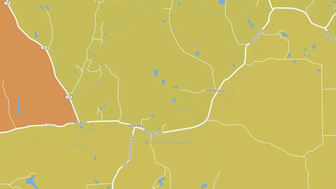 Pikes Peak, IN Map of Vandalism Rates