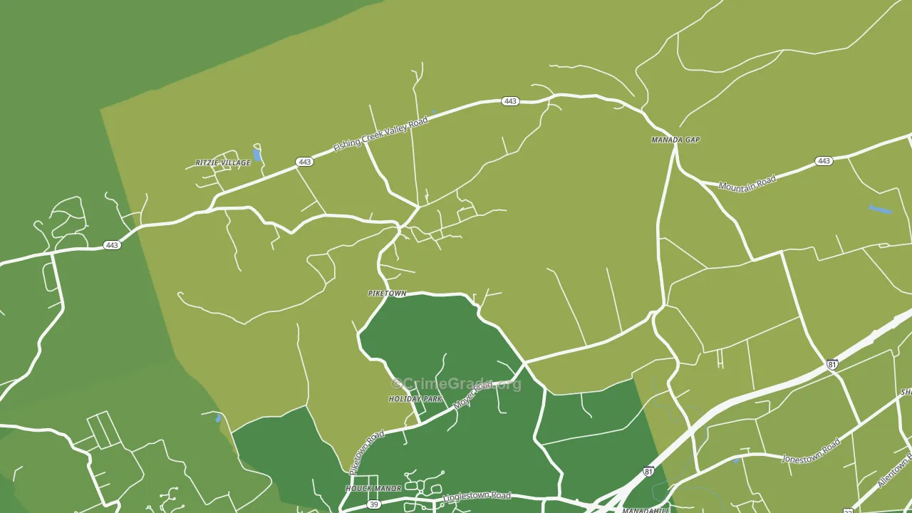 Piketown, PA Map of Vandalism Rates
