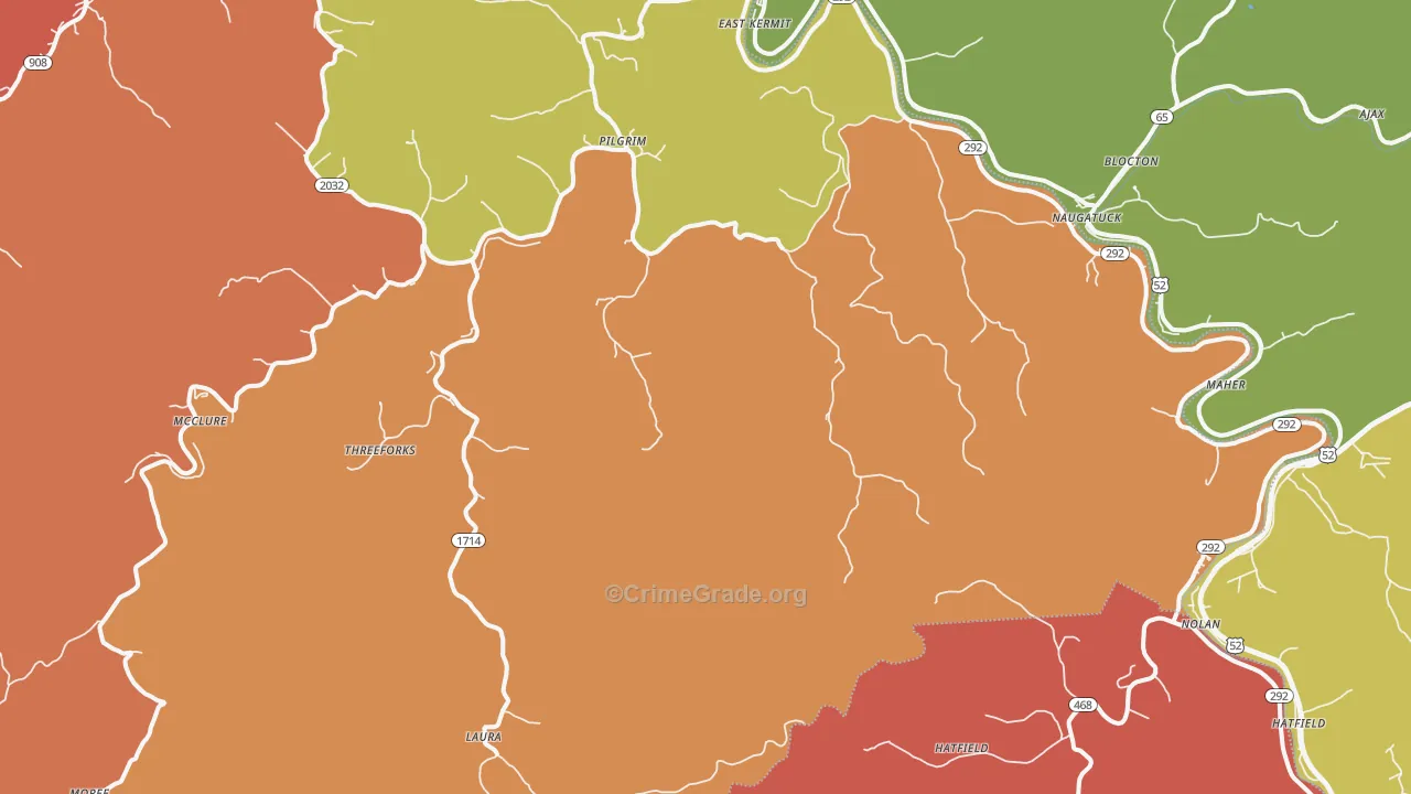 Pilgrim, KY Map of Vandalism Rates