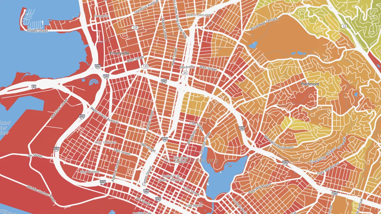 Pill Hill, Oakland, CA Map of Vandalism Rates