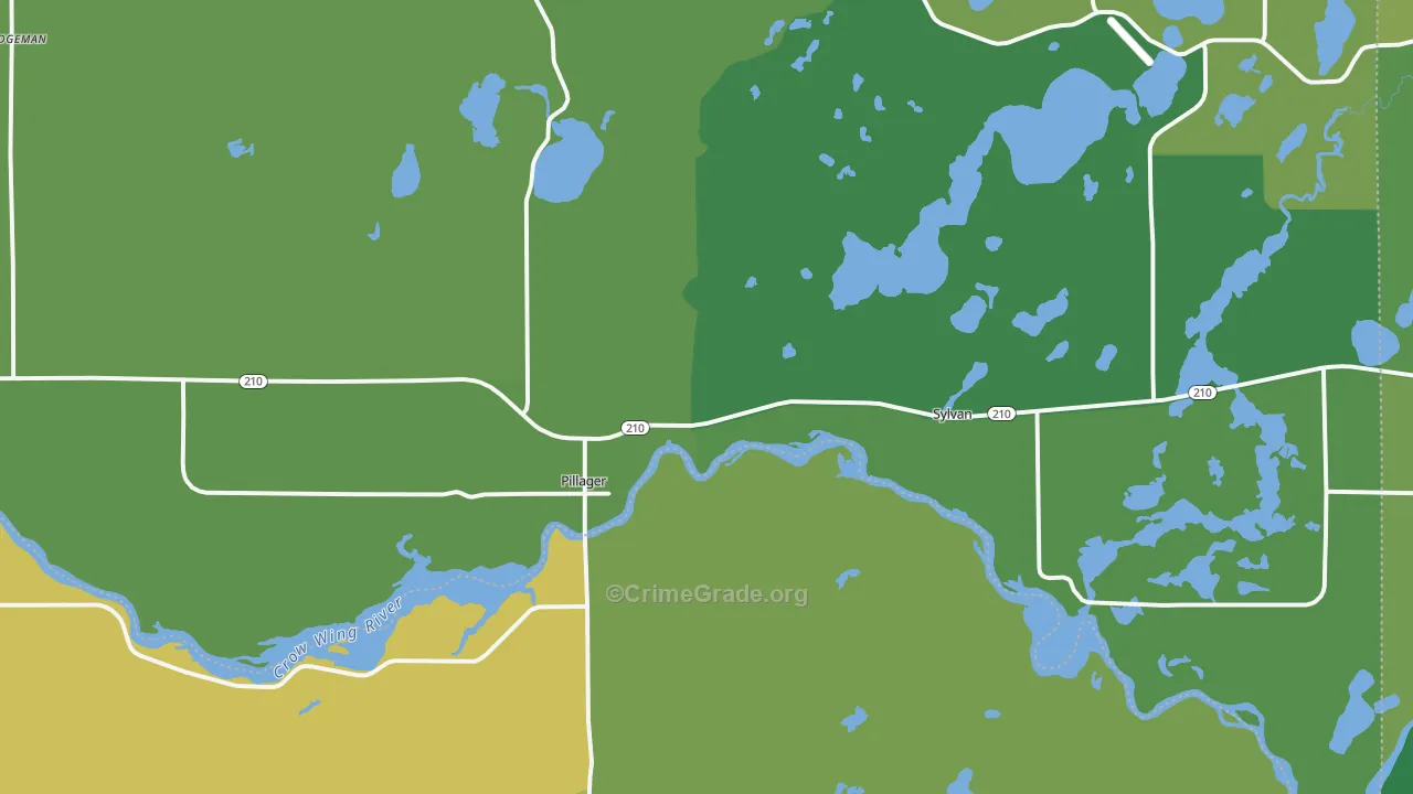 Pillager, MN Map of Vandalism Rates