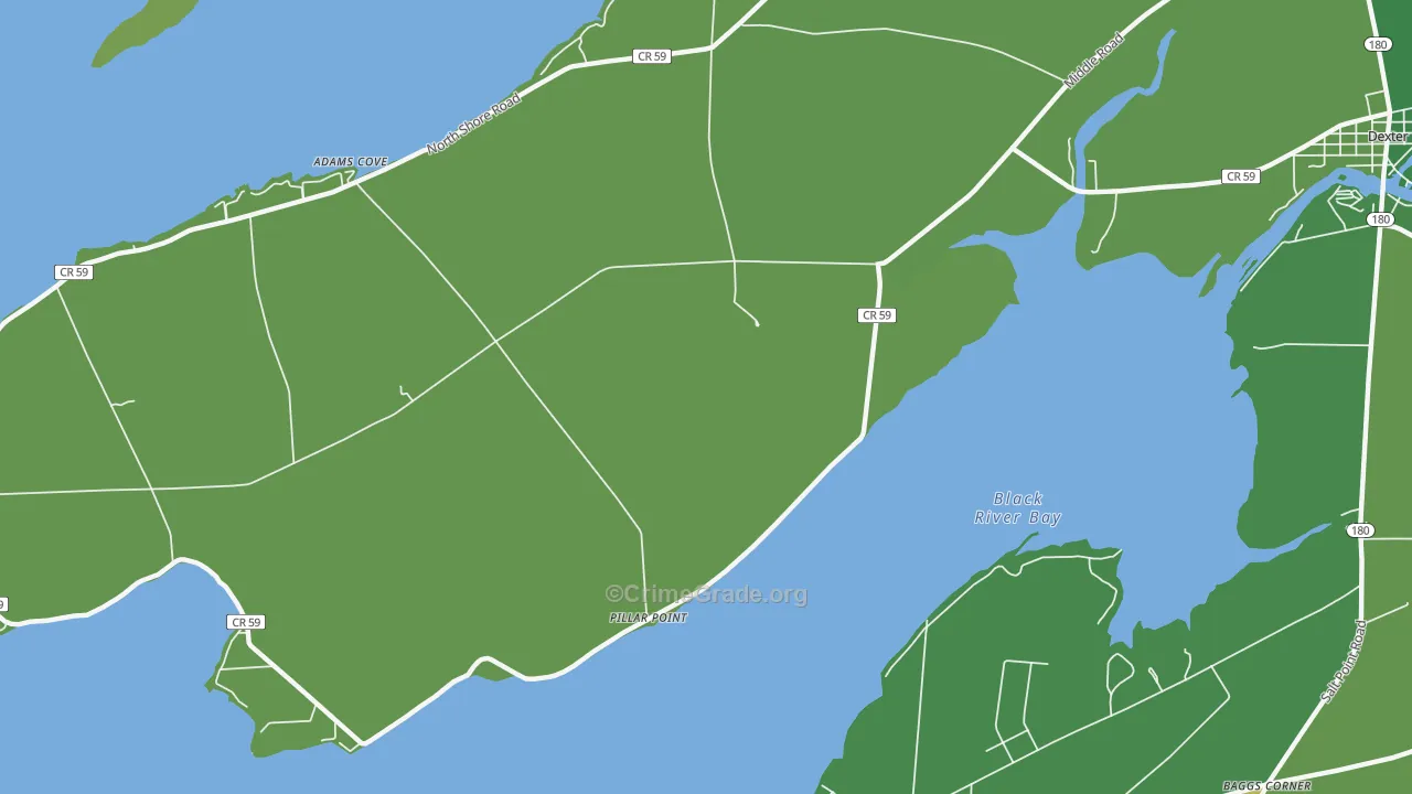 Pillar Point, NY Map of Vandalism Rates