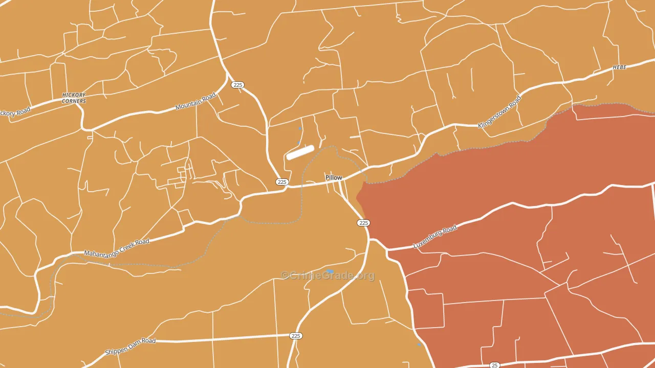 Pillow, PA Map of Vandalism Rates