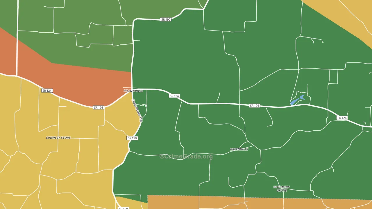 Pillowville, TN Map of Vandalism Rates