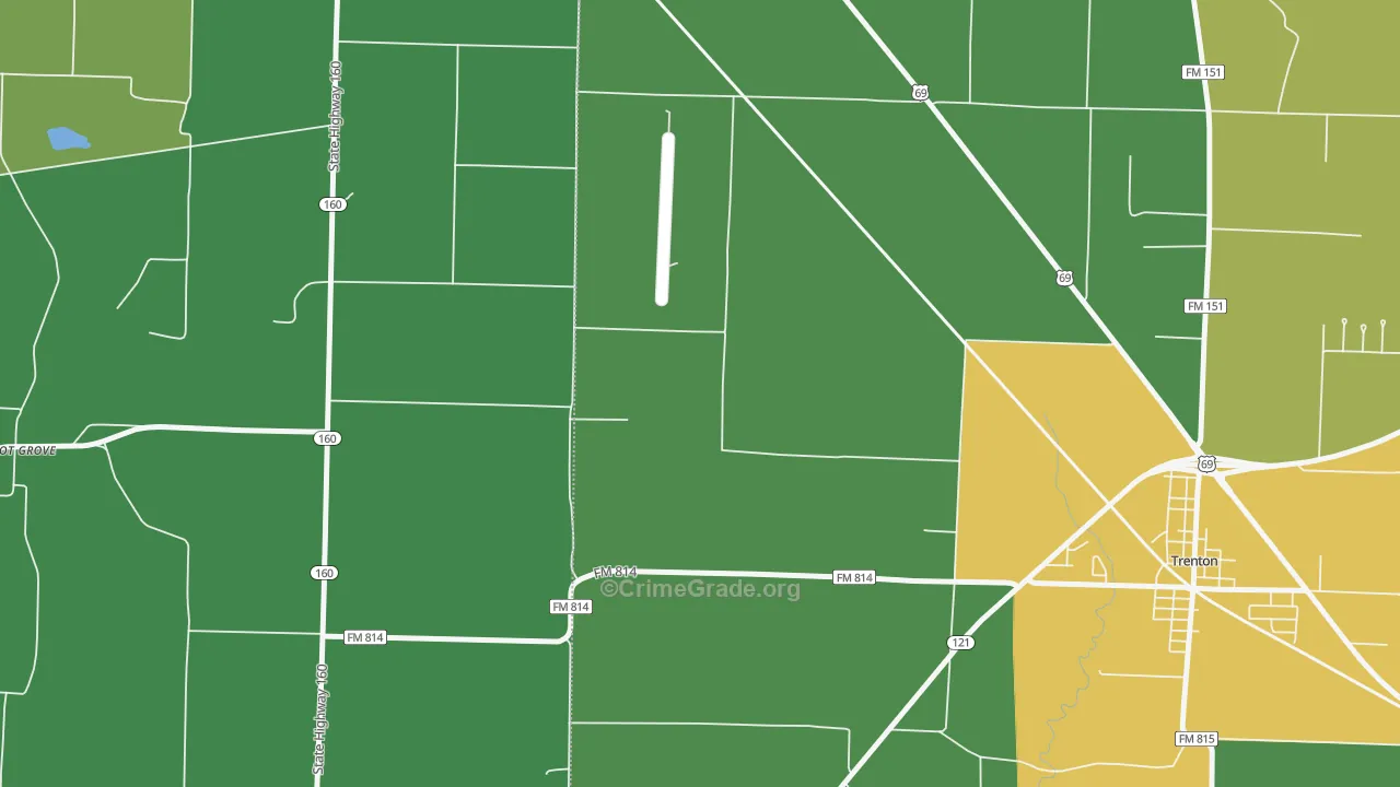Pilot Grove, TX Map of Vandalism Rates