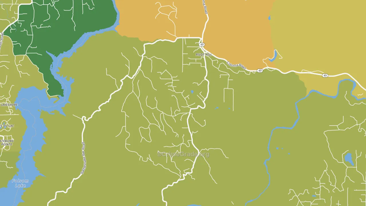 Pilot Hill, CA Map of Vandalism Rates