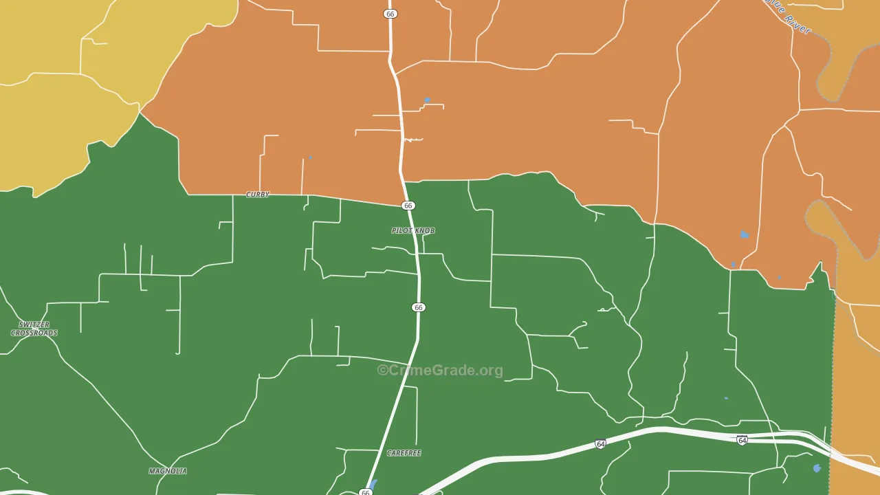 Pilot Knob, IN Map of Vandalism Rates