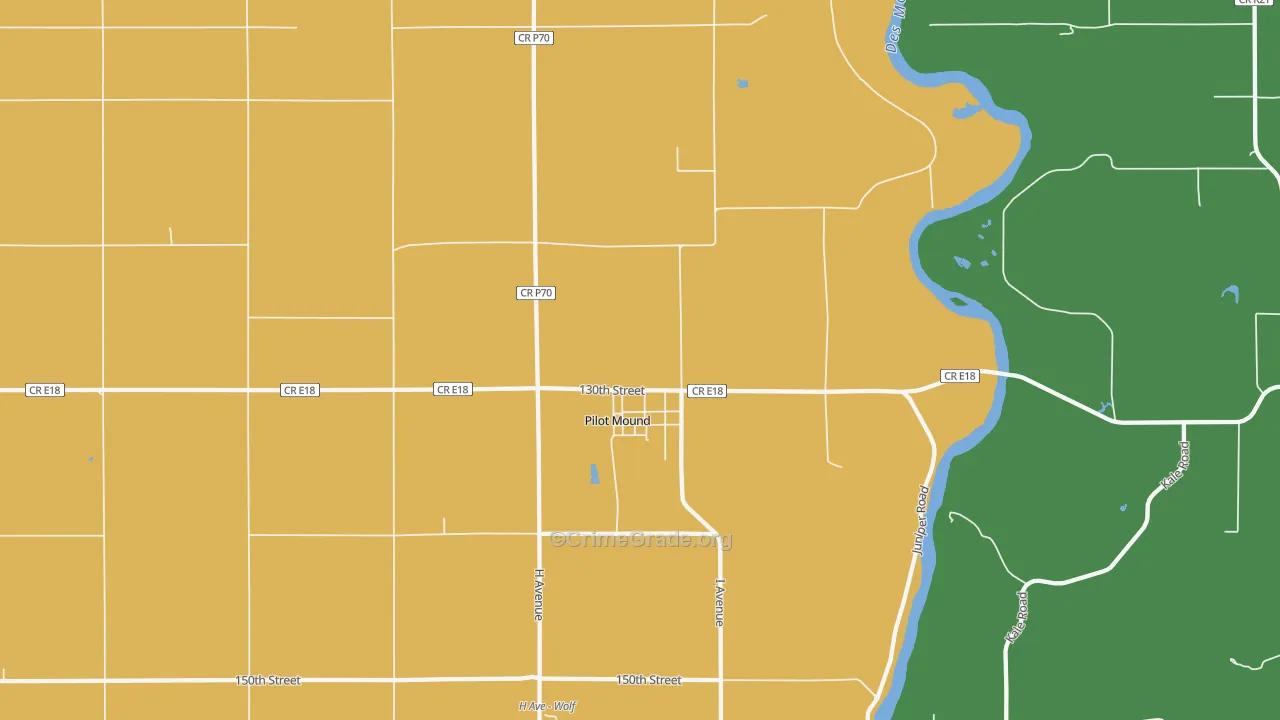 Pilot Mound, IA Map of Vandalism Rates