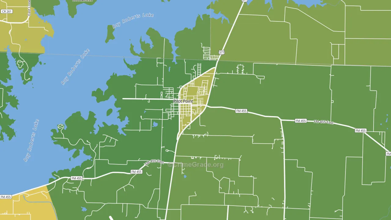 Pilot Point, TX Map of Vandalism Rates