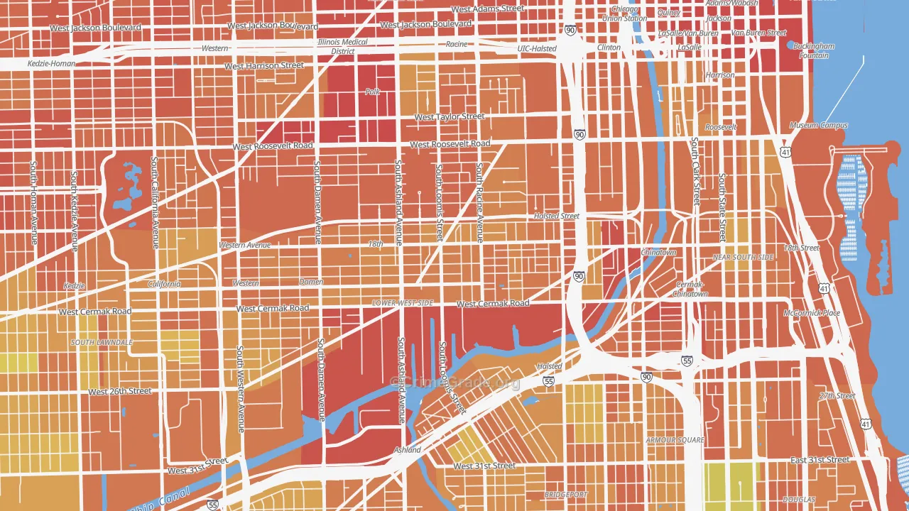 Pilsen, Chicago, IL Map of Vandalism Rates