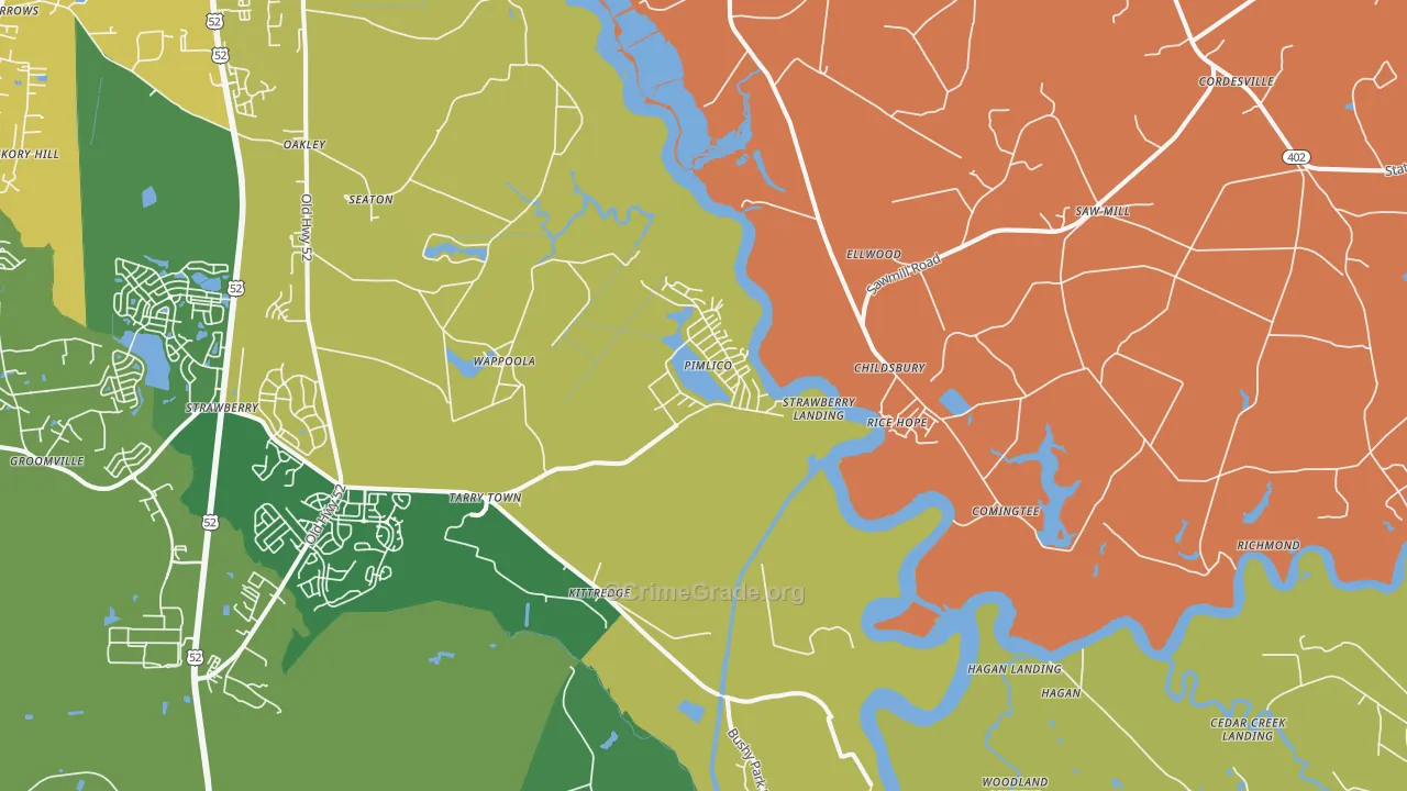 Pimlico, SC Map of Vandalism Rates