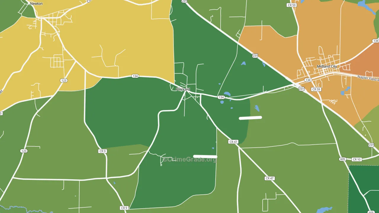 Pinckard, AL Map of Vandalism Rates