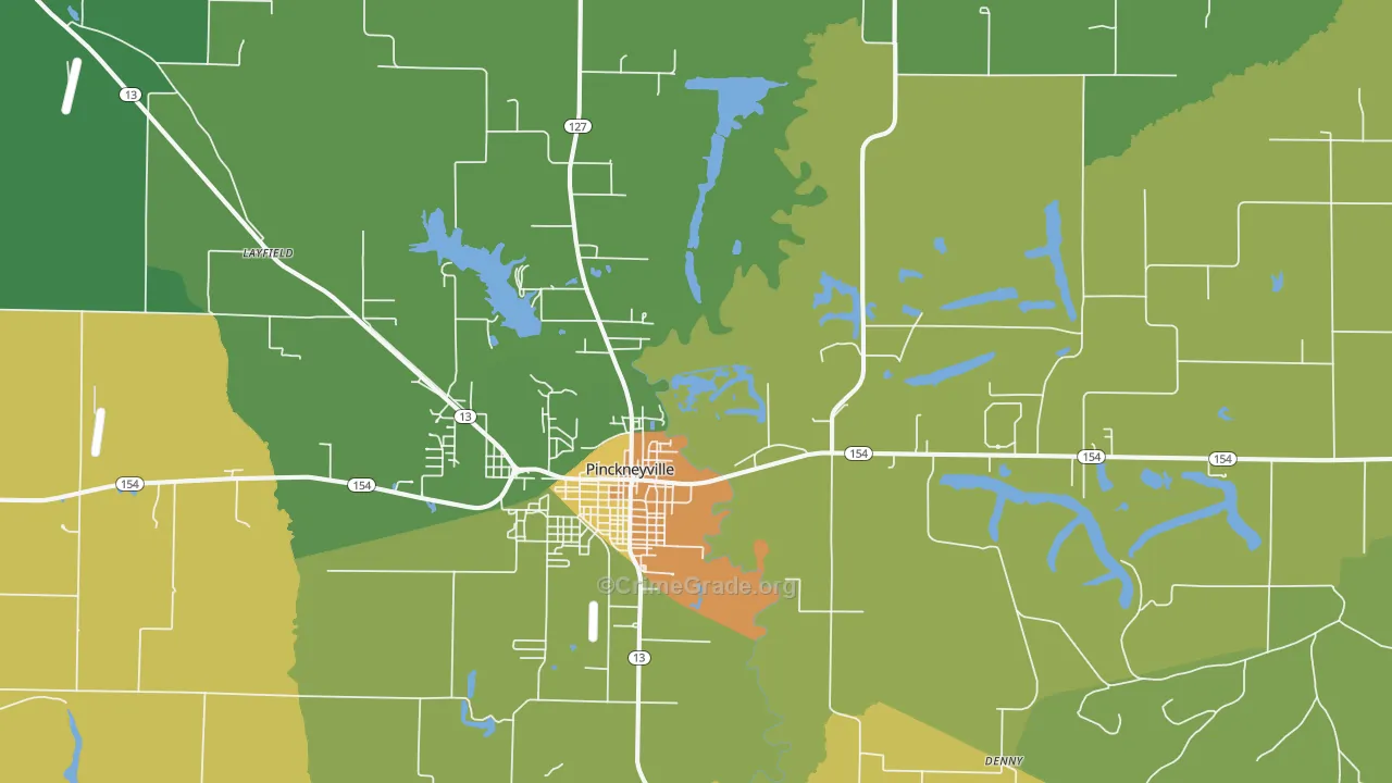 Pinckneyville, IL Map of Vandalism Rates