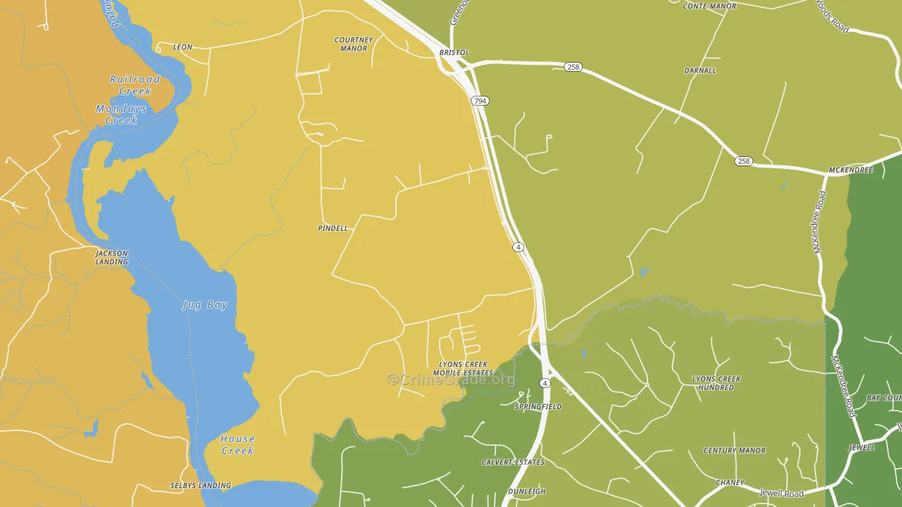 Pindell, MD Map of Vandalism Rates