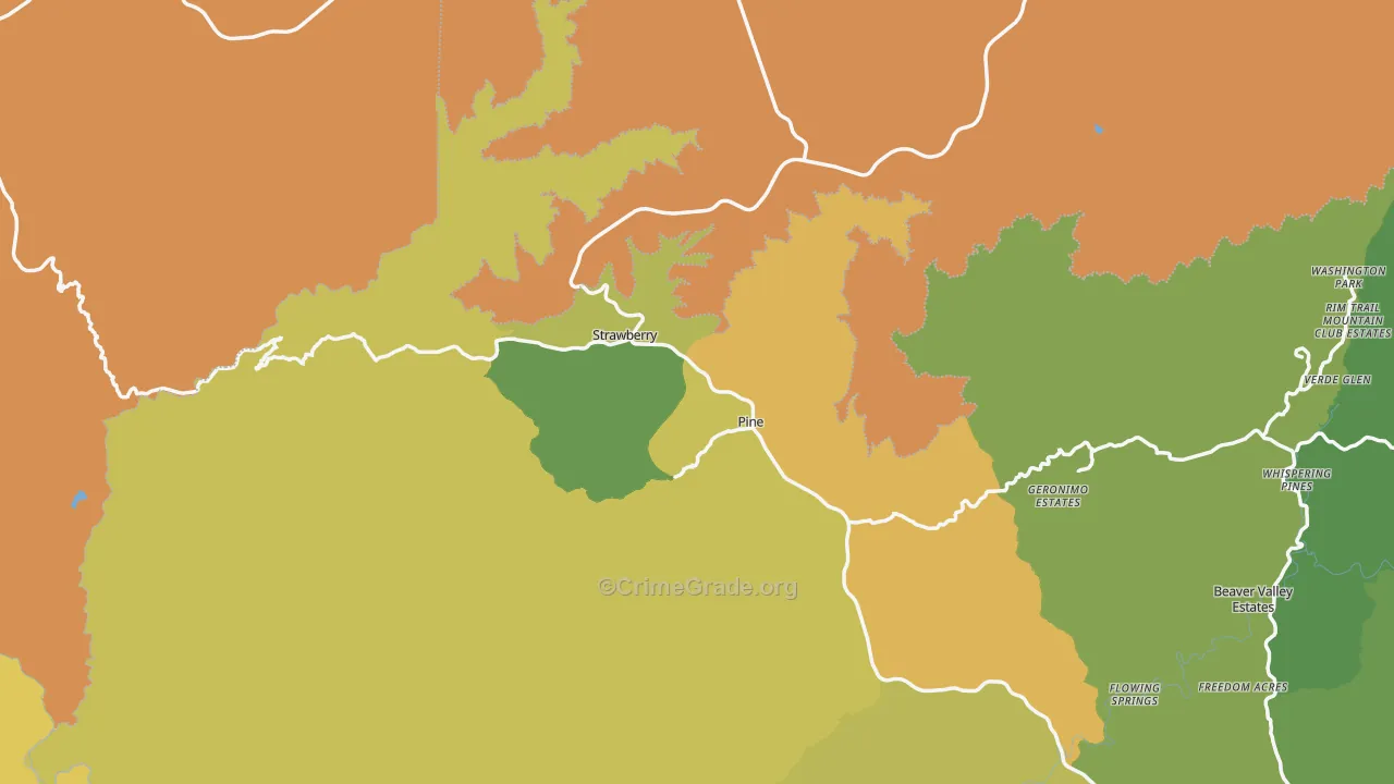 Pine, AZ Map of Vandalism Rates