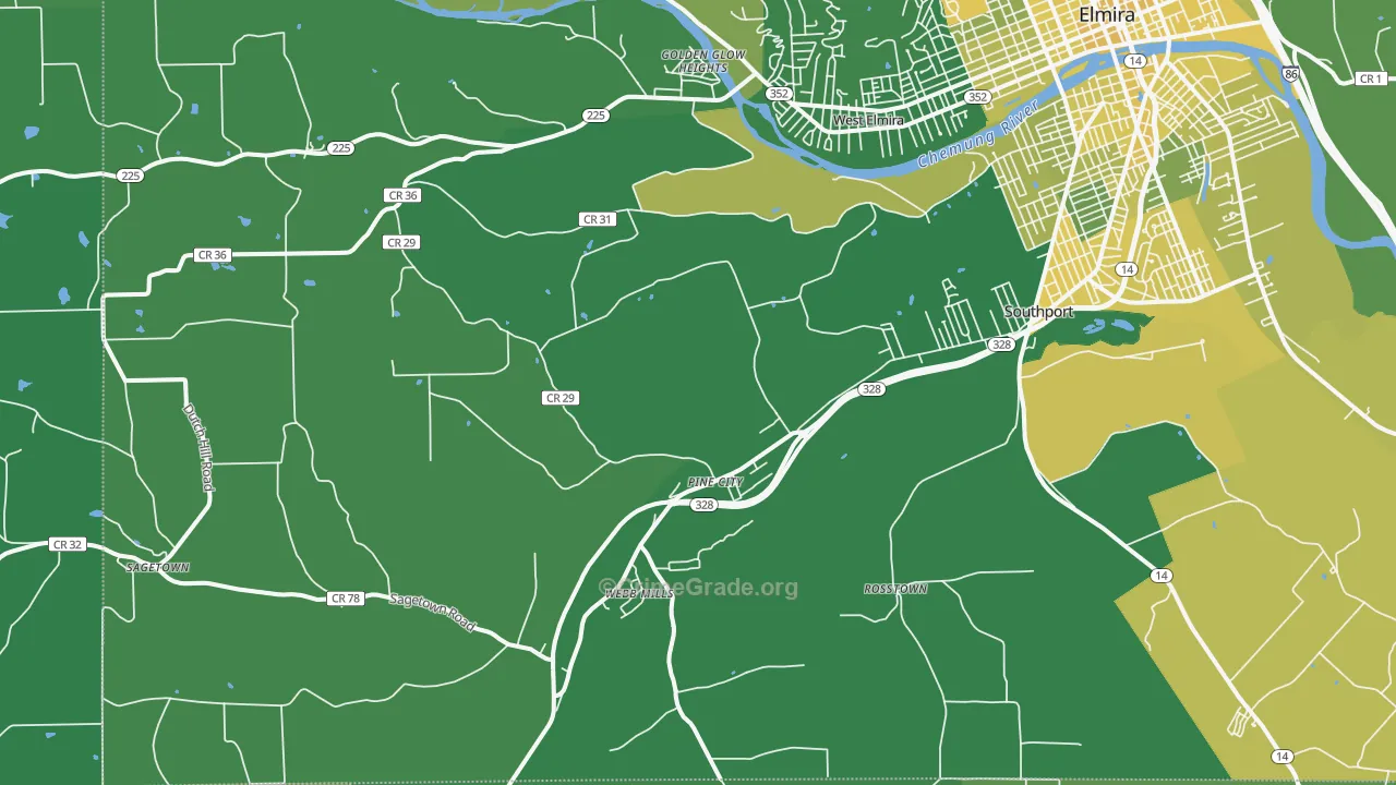 Pine City, NY Map of Vandalism Rates