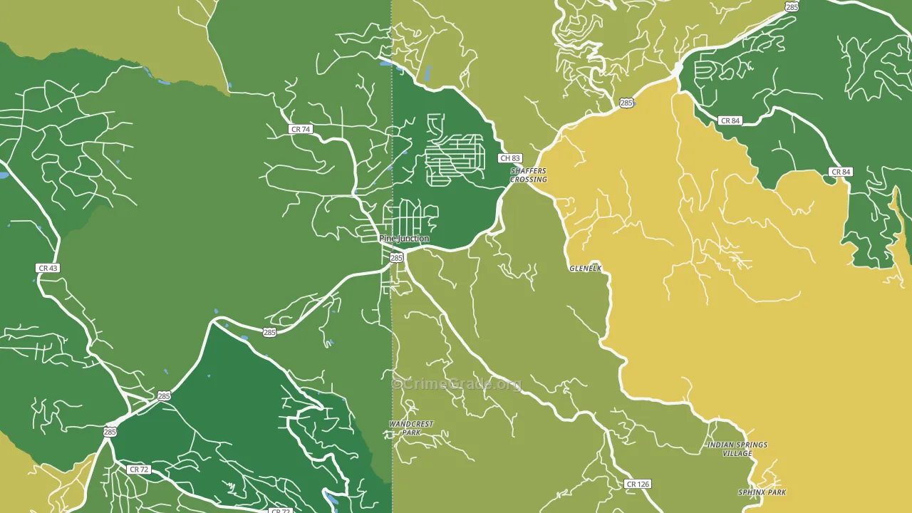 Pine, CO Map of Vandalism Rates