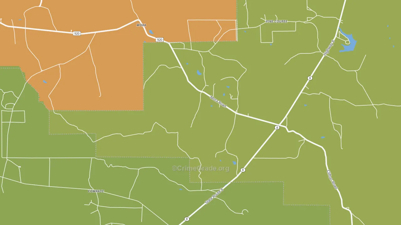 Pine Coupee, LA Map of Vandalism Rates