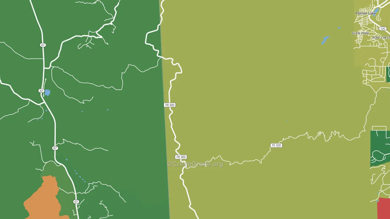 Pine Crest, CO Map of Vandalism Rates