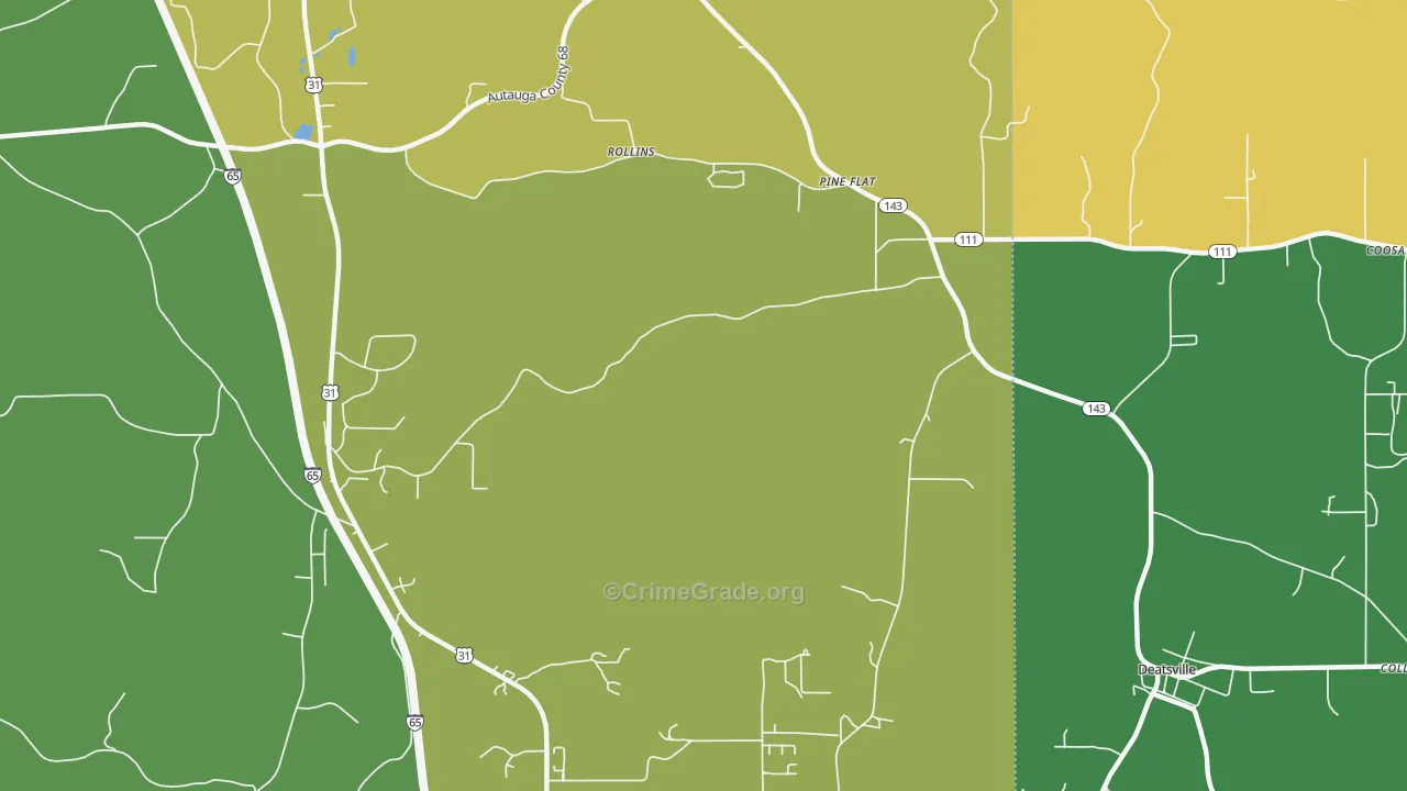 Pine Flat, AL Map of Vandalism Rates