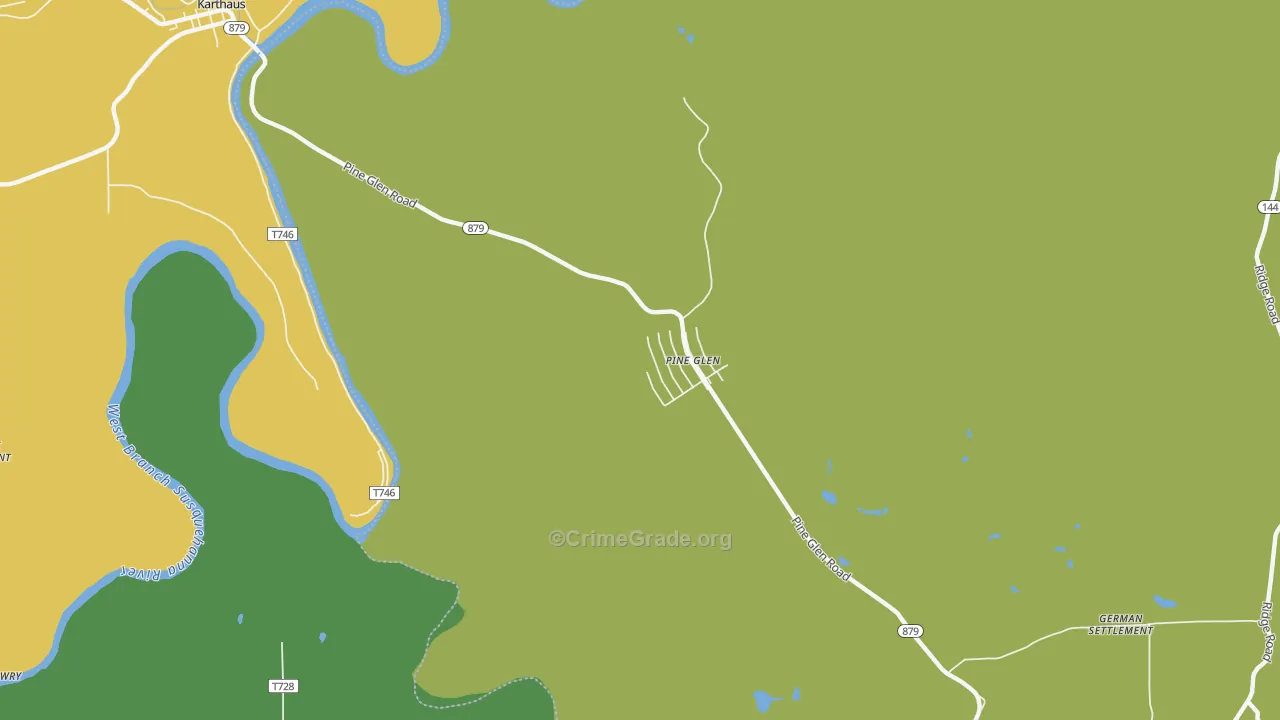 Pine Glen, PA Map of Vandalism Rates