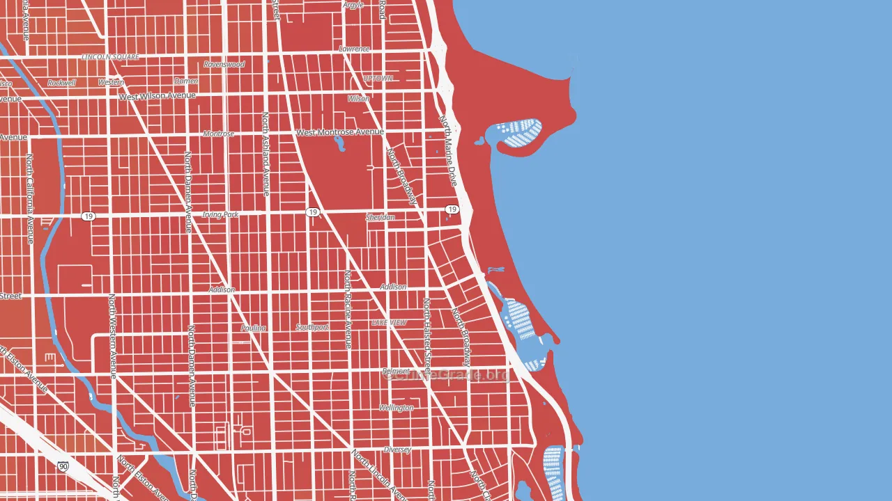 Pine Grove, Chicago, IL Map of Vandalism Rates