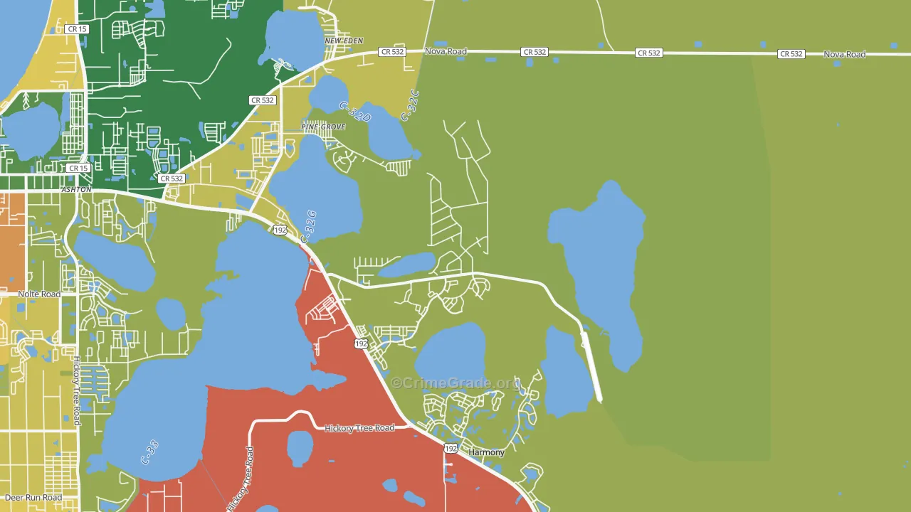 Pine Grove, FL Map of Vandalism Rates